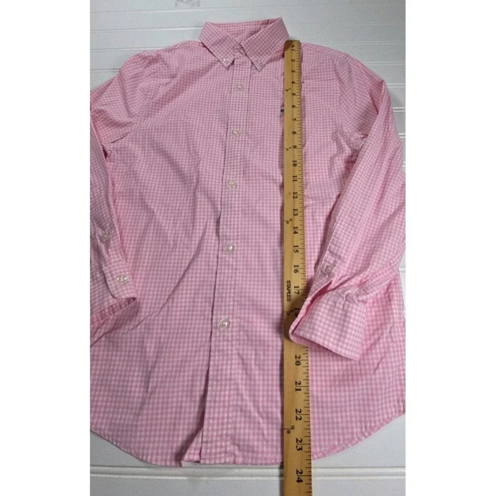 Vineyard Vines‎ Shirt Youth PINK Gingham Performance Button Down Stretch